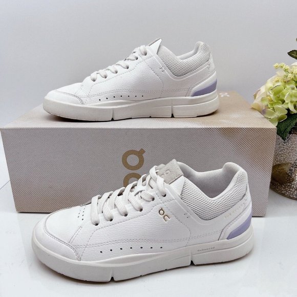 On Cloud ROGER Centre Court Tennis Running Shoe White/ Lavender Leather Wms US 6 - Picture 3 of 11